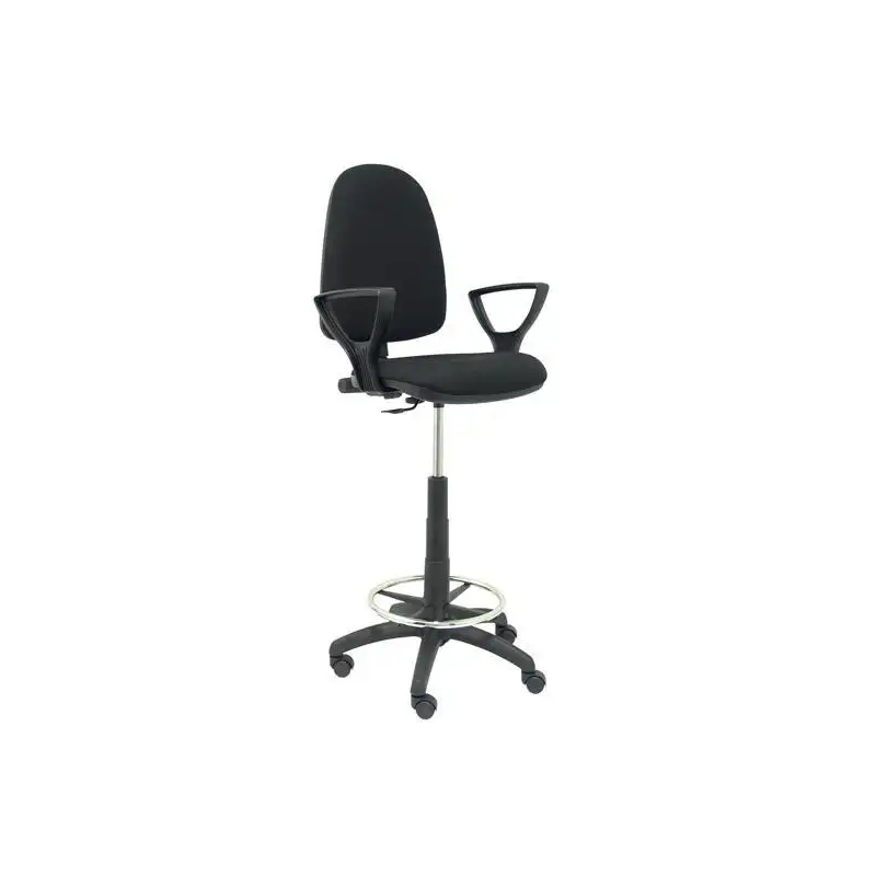 (T04CPBALI840BGOLF) PIQUERAS Y CRESPO TABURETE AYNA B/FIJOS REGULABLE EN ALTURA Y ARO REPOSAPIÉS TAPIZADO BALI NEGRO
