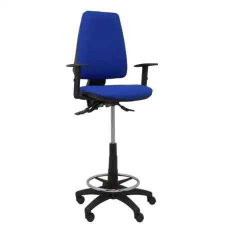 (T14ASB229B10RN) PIQUERAS Y CRESPO TABURETE ELCHE GIRATORIO ASINCRO BRAZOS REG. ARO REPOSAPIÉS TEJIDO BALI AZUL