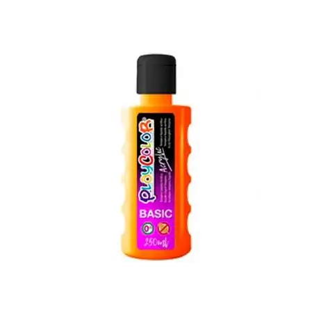 (18531) PLAYCOLOR PINTURA ACRYLIC BASIC BOTELLA 250ML NARANJA