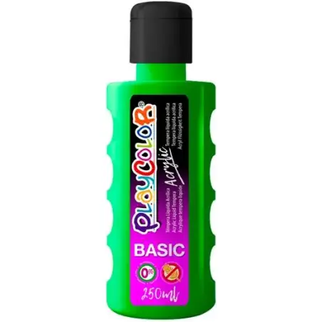 (18561) PLAYCOLOR PINTURA ACRYLIC BASIC BOTELLA 250ML VERDE OSCURO