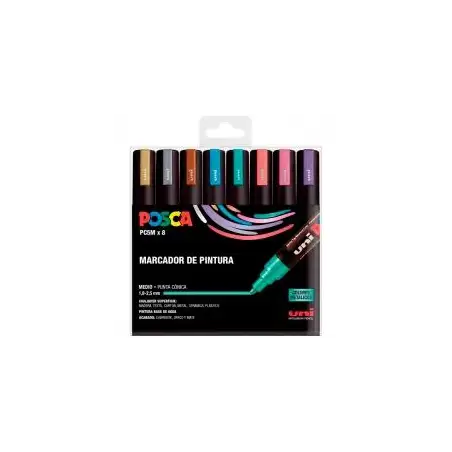 (182634680) POSCA MARCADOR PC-5M/8C PINTURA NO PERMANENTE PUNTA BALA 1