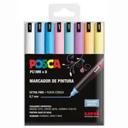 (182634847) POSCA ESTUCHE BASIC MARCADOR  PC-1MR/8C COLORES SURTIDO PASTEL -8U-