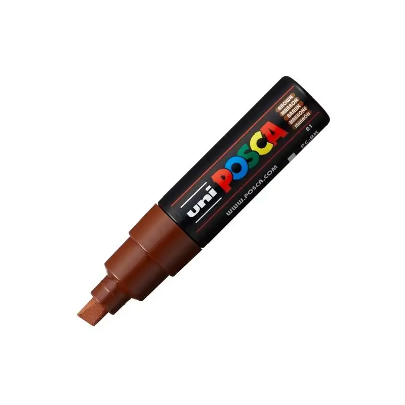 (300541000) POSCA MARCADOR  PC-8K NO PERMANENTE PUNTA BISELADA 8.0MM MARRÓN