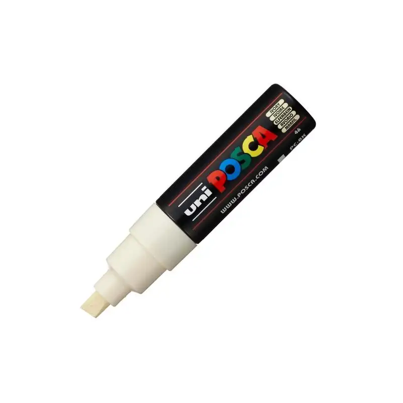 (300574000) POSCA MARCADOR  PC-8K NO PERMANENTE PUNTA BISELADA 8.0MM MARFIL