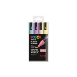 (302422325) POSCA MARCADORES DE PINTURA PC-5M NO PERMANENTE PUNTA CÓNICA ESTUCHE 4 C/SURTIDOS PASTEL