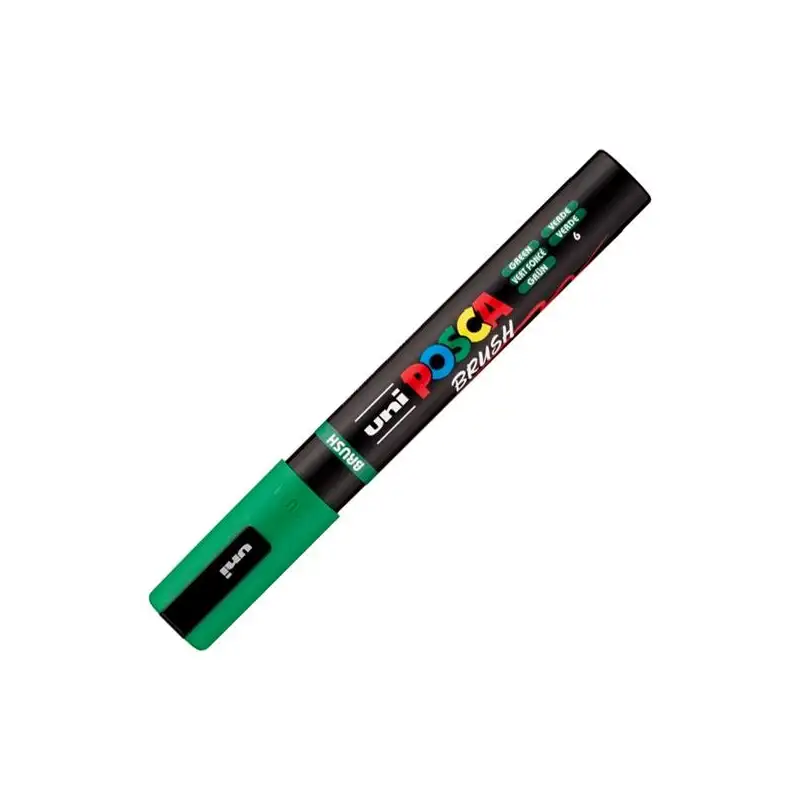 (311779000) POSCA MARCADOR PC-5BR BRUSH PUNTA M SEMIFLEXIBLE VERDE