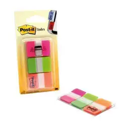 (7000042777) POST-IT INDEX RIGIDO ROSA VERDE NARANJA - 3 DISPENSADORES STD 3X22