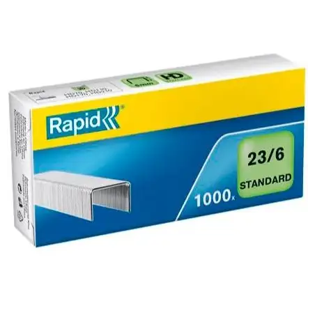 (24869100) RAPID GRAPAS ESTÁNDAR 23/6 GALVANIZADAS -CAJA DE 1000-