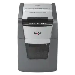 (2020100MEU) REXEL DESTRUCTORA AUTOMÁTICA OPTIMUM AUTOFEED 100M CORTE PARTÍCULAS P-5 (2X15 MM) ANTIATASCO NEGRO