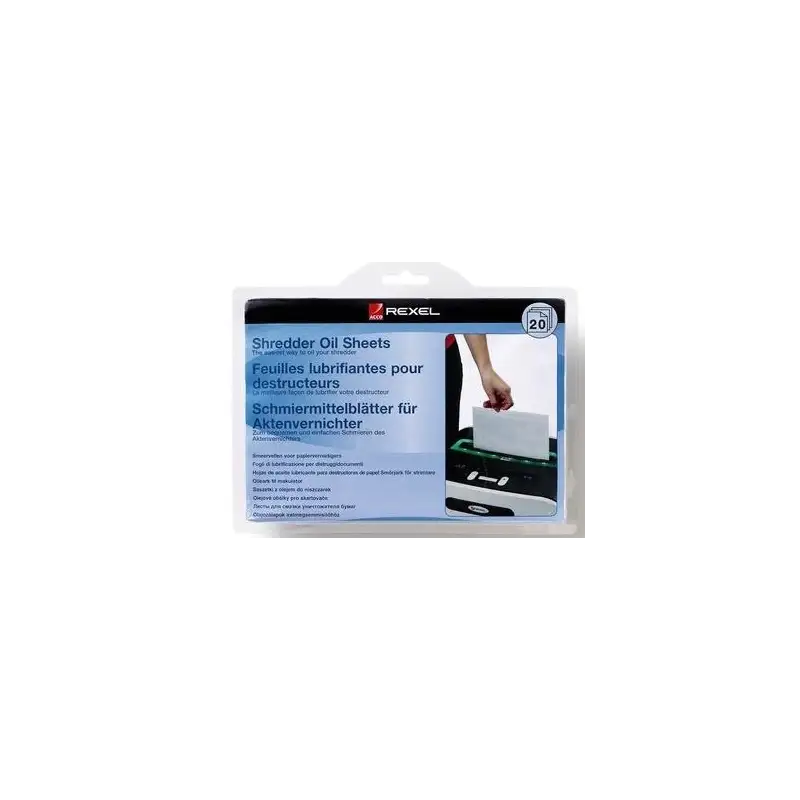 (2101948) REXEL HOJAS LUBRICANTES PARA DESTRUCTORA PACK DE 12