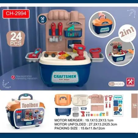 (CH-2994) ROYMART MINI SET HERRAMIENTAS 24 PIEZAS +3 AÑOS
