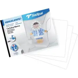 (S0400003) SADIPAL BLOC DE CARTULINA COLOR 32X24CM PARA MANUALIDADES 185GR 10H BLANCO