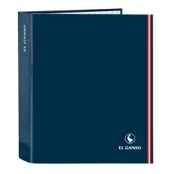 (512409657) SAFTA CARPETA DE ANILLAS 4X35MM FOLIO LOMO ANCHO EL GANSO "CLASSIC" AZUL