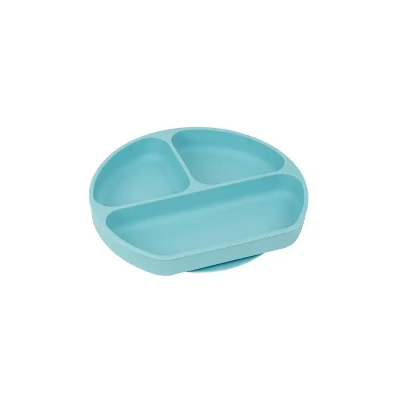 (822105923) SAFTA PLATO SILICONA CON VENTOSA "BEAR" BLUE
