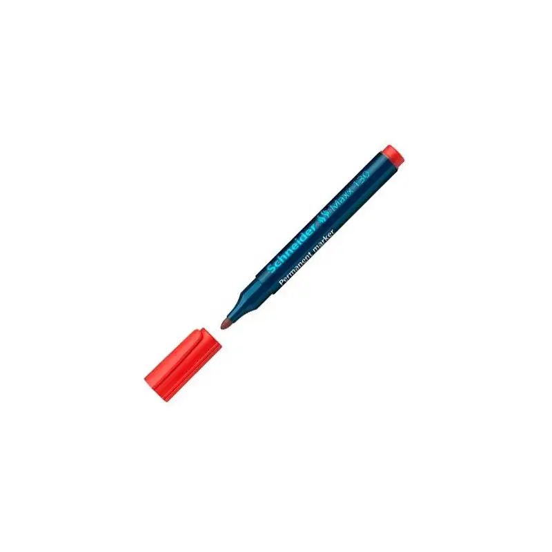 (SH113002) SCHNEIDER MARCADOR PERMANENTE MAXX 130 RECARGABLE PUNTA REDONDA ROJO -10U-