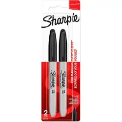 (1985860) SHARPIE MARCADOR PERMANENTE PUNTA FINA NEGRO BLÍSTER 2 UD