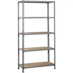 (338100025188045) SIMONRACK KIT MADERCLICK MINI 5/400 ESTANTERÍA METÁLICA 5 BALDAS/150KG DE MADERA 180X80X40CM GRIS