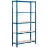 (442100024188045) SIMONRACK KIT SIMONCLICK MINI 5/400 ESTANTERÍA METÁLICA 5 BALDAS/180KG 180X80X40CM AZUL/BLANCO