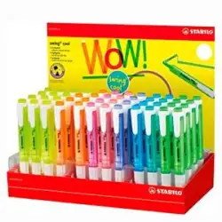 (275/48-1) STABILO MARCADOR FLUORESCENTE SWING COOL 8 COLORES SURTIDOS EXPOSITOR 48 UD