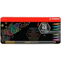 (6808/8-31) STABILO ROTULADORES PEN 68 METALLIC C/SURTIDOS METÁLICOS ESTUCHE DE METAL 8 UD