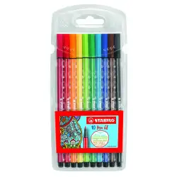 (6810/PL) STABILO ROTULADORES PEN 68 C/SURTIDOS ESTUCHE PLÁSTICO 10 UD