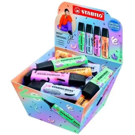 (70/30-2-101) STABILO MARCADOR BOSS EDICIÓN ESPECIAL P/CINCEL COLORES SURTIDOS BOMBONERA 30 UD