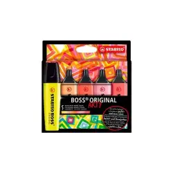 (70/5-02-1-20) STABILO MARCADOR FLUORESCENTE BOSS ORIGINAL ARTY C/SURTIDOS CÁLIDOS ESTUCHE 5 UD