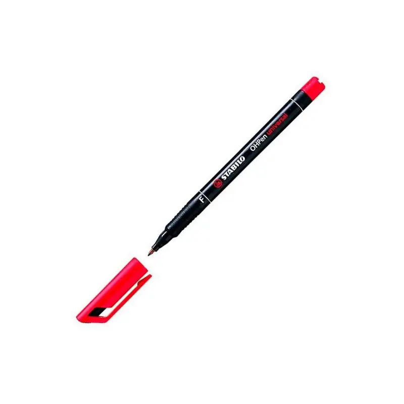 (842/40) STABILO MARCADOR PERMANENTE OHPEN UNIVERSAL F PUNTA FINA 0.7MM ROJO