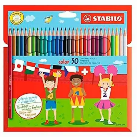 (1930/77-11) STABILO LÁPICES DE COLORES "COLOR" C/SURTIDOS ESTUCHE 30 UD