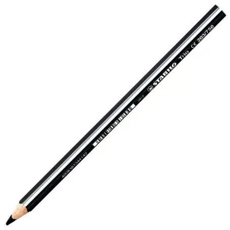 (203/750) STABILO LÁPIZ DE COLOR TRIO GRUESO NEGRO CAJA 12 UD