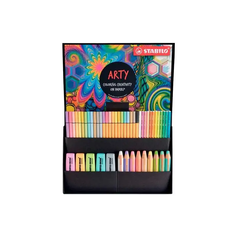 (77/6-2-20) STABILO SET CREATIVO ARTY PASTEL ESTUCHE 50 UD C/SURTIDOS
