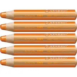 (880/220) STABILO LÁPICES DE COLORES WOODY 3 EN 1 NARANJA ESTUCHE 5 UD