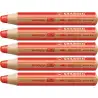 (880/310) STABILO LÁPICES DE COLORES WOODY 3 EN 1 ROJO CARMÍN ESTUCHE 5 UD