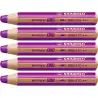 (880/370) STABILO LÁPICES DE COLORES WOODY 3 EN 1 LILA ESTUCHE 5 UD