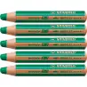 (880/533) STABILO LÁPICES DE COLORES WOODY 3 EN 1 VERDE OSCURO ESTUCHE 5 UD