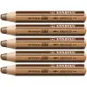 (880/630) STABILO LÁPICES DE COLORES WOODY 3 EN 1 MARRÓN ESTUCHE 5 UD
