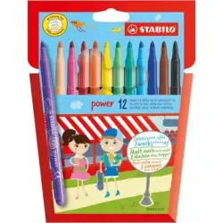 (E280/12-01) STABILO ROTULADORES POWER COLORES SURTIDOS ESTUCHE 12 UD