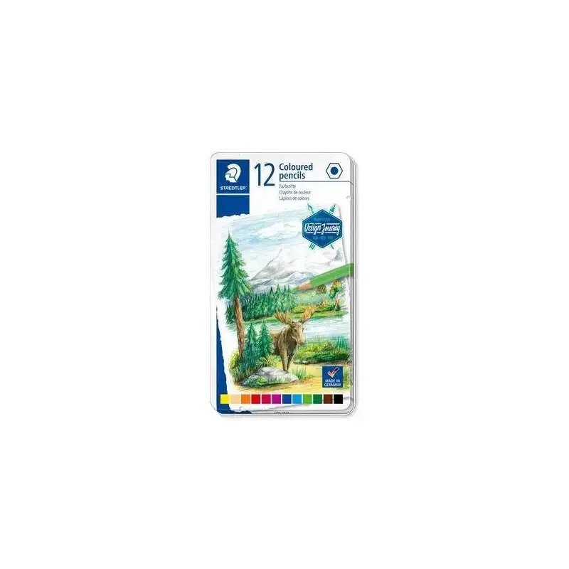 (146C M12) STAEDTLER LÁPICES DE COLORES DESING JOURNEY 146C C/SURTIDOS ESTUCHE METAL 12 UD