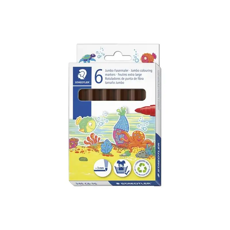 (340 C6-76) STAEDTLER ROTULADOR NORIS CLUB GRUESO MARRÓN ESTUCHE 6 UD