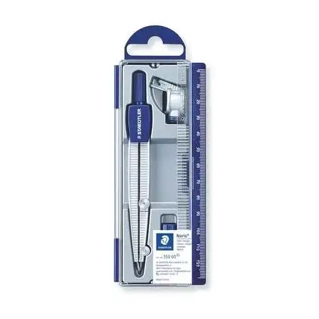 (550 60) STAEDTLER COMPÁS ESCOLAR NORIS 550 CON TUBO DE MINAS Y ADAPTADOR UNIVERSAL
