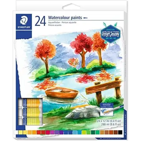 (8880 C24) STAEDTLER ACUARELAS EN TUBO 12ML SURTIDOS ESTUCHE 24U