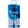 (11509905) TALENS ECOLINE ROTULADORES BRUSH PEN PUNTA PINCEL AZUL ESTUCHE 5 UD