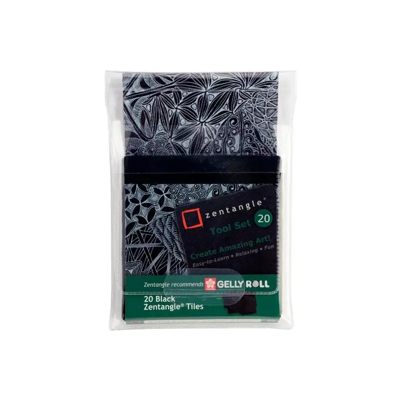 (Z20TBGB) TALENS SAKURA ZENTANGLE TOOL SET 20 TARJETAS 89X89MM NEGRO