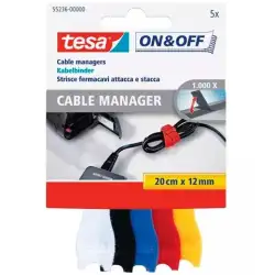 (55236-00000-01) TESA ADMINISTRADOR DE CABLES ON&OFF DE ENCENDIDO Y APAGADO 12MM X 20CM C/SURTIDOS
