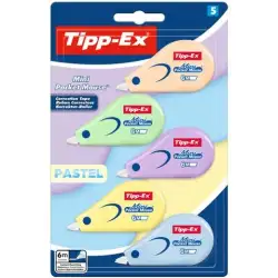 (302820) TIPP-EX CORRECTOR MINI POCKET MOUSE PASTEL C/SURTIDOS BLÍSTER 5 UD