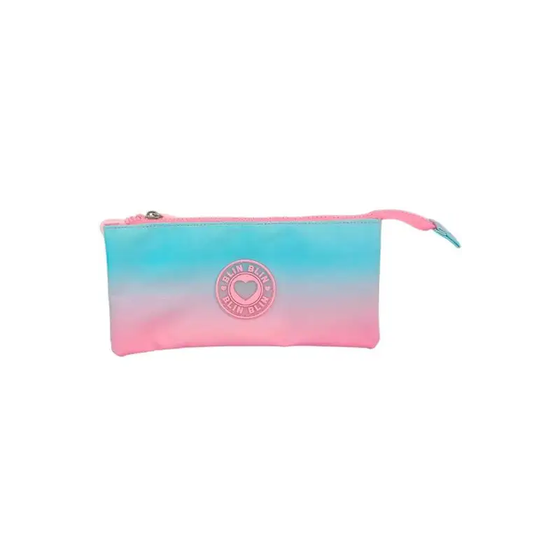 (T157-1053) TOYBAGS ESTUCHE TRIPLE BLIN BLIN GRADIENT PINK 11X23X5CM IMPERMEABLE