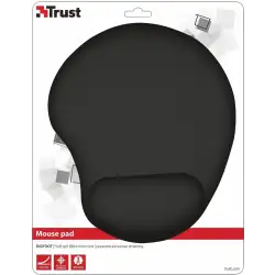 (16977) TRUST BIGFOOT ALFOMBRILLA ERGONÓMICA ANTIDESLIZANTE PARA RATÓN RELLENO GEL NEGRO
