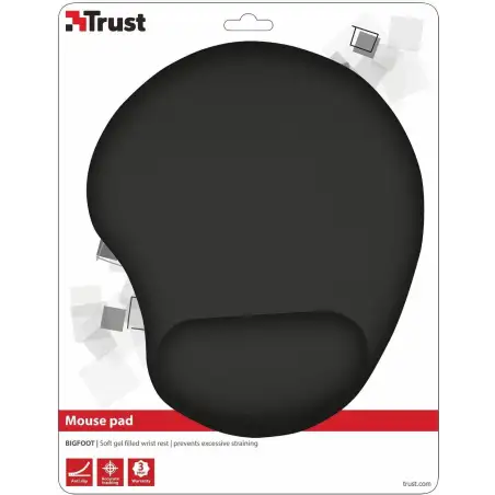(16977) TRUST BIGFOOT ALFOMBRILLA ERGONÓMICA ANTIDESLIZANTE PARA RATÓN RELLENO GEL NEGRO