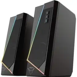 (24070) TRUST ALTAVOCES 2.0 ZOXA RGB 6W RMS 12W MAX 6 MODOS ILUMINACION  AUTOALIMENTADO USB LED  COLOR NEGRO