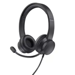 (25088) TRUST AURICULARES AYDA ESTÉREO CABLE USB CON MICRÓFONO AJUSTABLE NEGRO